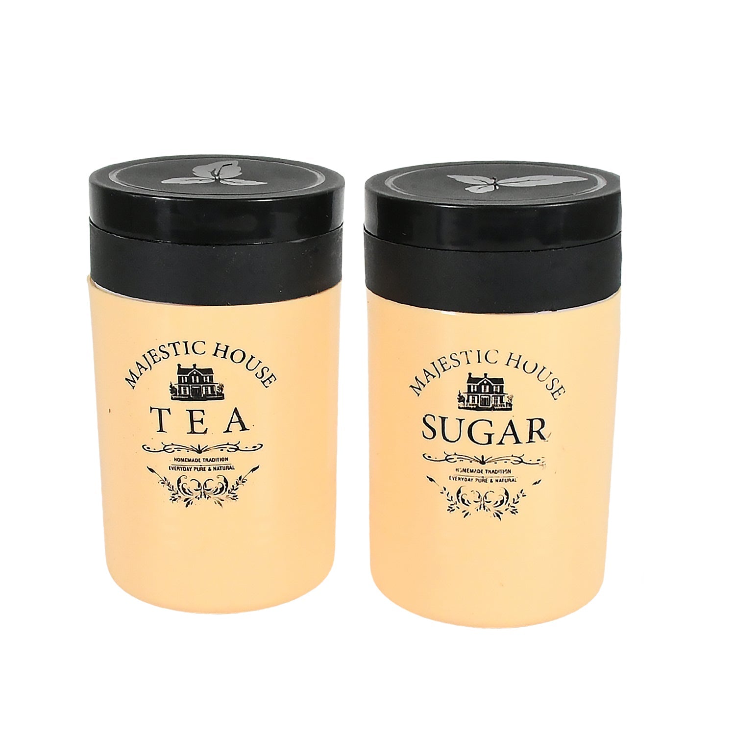 Accurate Seal Tea Sugar Coffee Container, Plastic Damru Shaped Tea, Coffee, Sugar Canisters Jar, New Airtight Food Seal Containers for Salt, Dry Fruit, Grocery 2 Section (800 ML Approx) Accurate Seal Tea Sugar Coffee Container, Plastic Damru Shaped Tea, Coffee, Sugar Canisters Jar, New Airtight Food Seal Containers for Salt, Dry Fruit, Grocery 2 Section (800 ML Approx)